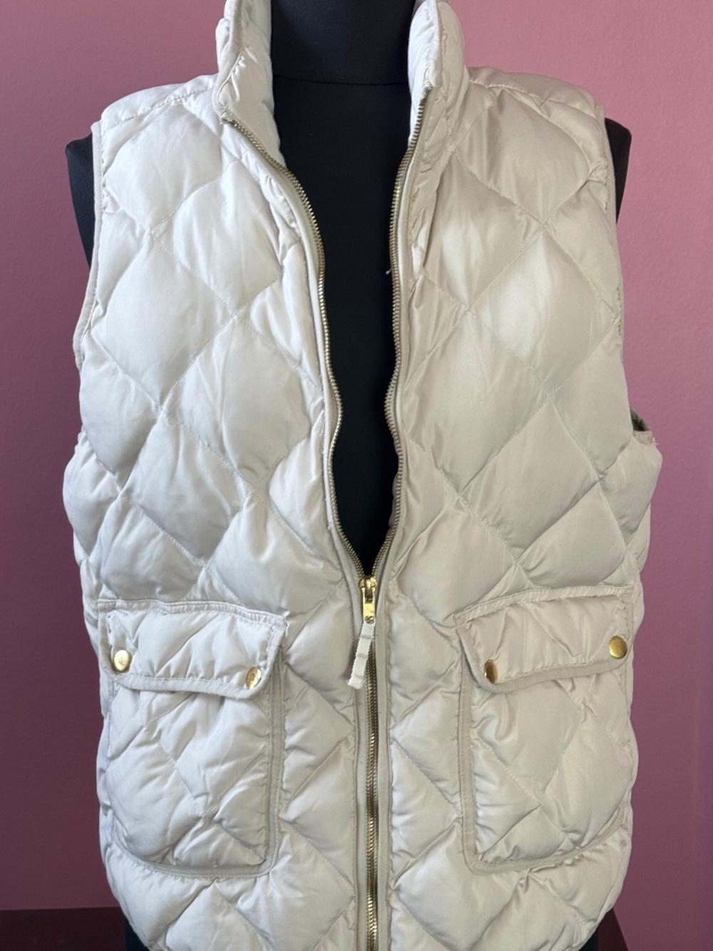 White Quilted Outer Vest